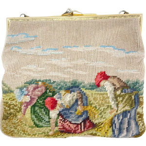 40’s Collectible Detroit Needlepoint Multicolor Handbag by Christine Custom Bags